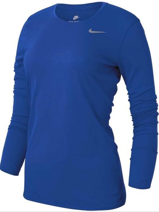 Nike Tops - Nike NWT Women's L Long-Sleeve Athletic Tee - Blue with Silver Swoosh